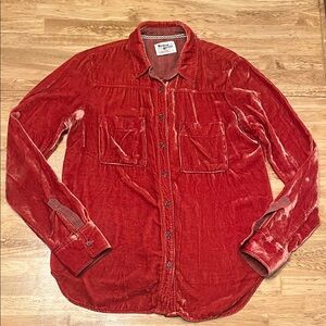 Anthropologie Velvet Button Down
